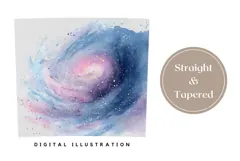 Watercolor Space Tumbler Design, Glitter Tumbler Product Image 4