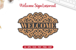 Welcome Sign Lasercut - Door Hanger Lasercut Product Image 1