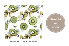 Watercolor Kiwi Tumbler Wrap, Cute Bows Tumbler Design Product Image 4