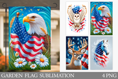 Patriotic Animals Garden Flag. Patriotic Garden Flag Design Product Image 1