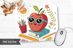 Whimsical Apple Sunglasses and Educational Mouse Pad PNG Product Image 1