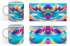 3D Ocean Landscape Mug Wrap | Sublimation Coffee Cup Product Image 6