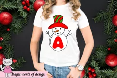 Snowman Christmas red Alphabet Clipart 26 Letters A-Z Product Image 4