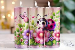 Ladybug Valentine's Day Tumbler Wrap Sublimation Product Image 1