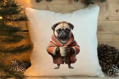 Christmas Dog And Coffee Clipart, Christmas Clipart Product Image 4