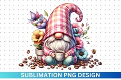 Easter Coffee Gnome Sublimation - Clipart PNG Product Image 1