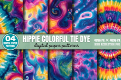 Hippie Colorful Tie Dye Digital Paper Background PNG Product Image 1
