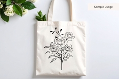Hand Drawn Peonies Floral Bouquet SVG Product Image 4