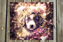 Magic Dogs & flowers | 10 Skinny tumbler Sublimation designs Product Image 4