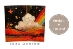 Rainbow Tumbler Wrap Design, Night Sky Tumbler Sublimation Product Image 4