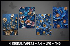 4 Beautiful Flowers Digital Papers I Junk Journal Pages Product Image 2