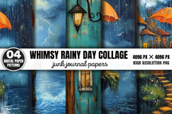 Whimsy Rainy Day Collage Journal Paper Patterns PNG Product Image 1