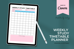 Weekly Study Timetable Planner | Editable Canva Study Product Image 1