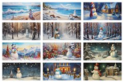 100 Snowman Mug Wrap Bundle, Christmas Sublimation PNG, Holy Product Image 9