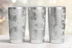20oz Tumbler laser svg wrap|Sunflowers and Butterflies Product Image 5