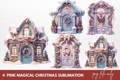 Pink Magical Christmas Sublimation Clipart Product Image 1
