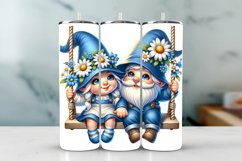 Gnome Spring Tumbler Wrap Sublimation PNG Design Product Image 1