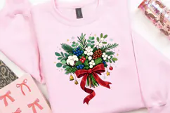 Christmas Winter Bouquet PNG, Holiday Floral Sublimation Product Image 5