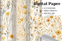 Flower Pattern Background Wallpaper Digital Paper_11 Product Image 1