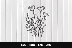 Poppy Stem SVG PNG Product Image 1
