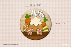 Hello Bunny Door Hanger Laser Cut | Wooden Door Sign Product Image 4