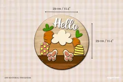 Hello Bunny Door Hanger Laser Cut | Wooden Door Sign Product Image 4