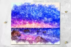 Watercolor Beach life | 8 Skinny Tumbler Sublimation designs Product Image 4