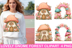 lovely Gnome Forest Clipart PNG, Watercolor PNG Product Image 1