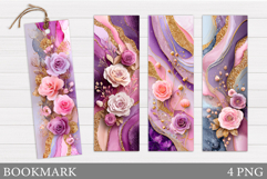 Roses Bookmark Design. Flowers Bookmark Sublimation Product Image 1