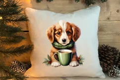 Christmas Dog And Coffee Clipart, Christmas Clipart Product Image 4