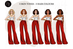 Fashion Girls 57 Hand Drawn clipart png Product Image 4