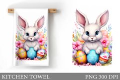 Easter Bunny Kitchen Towel. Easter Kitchen Towel Design Product Image 1