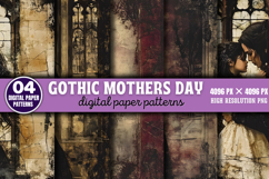 Gothic Mothers Day Digital Paper Bundle PNG Product Image 5