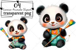 Whimsical Summer Animals Clipart Watercolor PNG Product Image 1