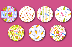 Watercolor Back to School Clipart &amp; Seamless Patterns Product Image 2