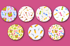 Watercolor Back to School Clipart & Seamless Patterns Product Image 2