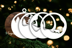 3d bear layered christmas ornaments tags files laser cut Product Image 5