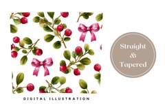 Watercolor Cowberry Tumbler Wrap, Berries Tumbler Template Product Image 4
