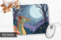 Moonlit Dragon Perched in a Tree Mouse Pad PNG Design Product Image 1