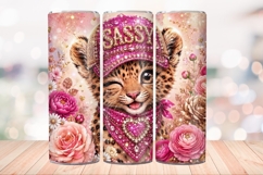 Sassy Leopard 20 OZ Skinny Tumbler Wrap Sublimation Png. Product Image 4