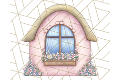 Pink Cottagecore Garden PNG Clipart, Vintage Floral Art Product Image 4