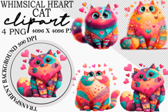 Whimsical Heart Cat Clipart Product Image 1