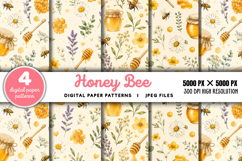 Honey Bee Digital Paper Bundle JPG Product Image 1