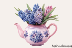 Spring Hyacinth Flower Clipart Bundle PNG Product Image 5
