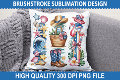 4th of July Brushstrokes Sublimation - Patriotic Brushstroke Product Image 2