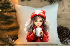 Christmas Little Girl Clipart Sublimation, Christmas PNG Product Image 5