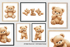 15 Bundle Watercolor Bear Doll Brown Wild Grizzly Forest Product Image 4