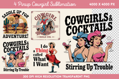 Pinup Cowgirl Sublimation PNG Product Image 1