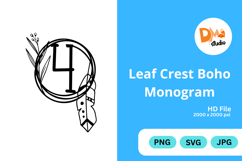 Leaf Crest Boho Monogram - Hand Drawn Botanical Letters Product Image 1