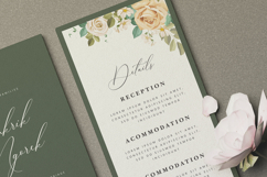 wedding card invitation with creamy color roses flower Product Image 4